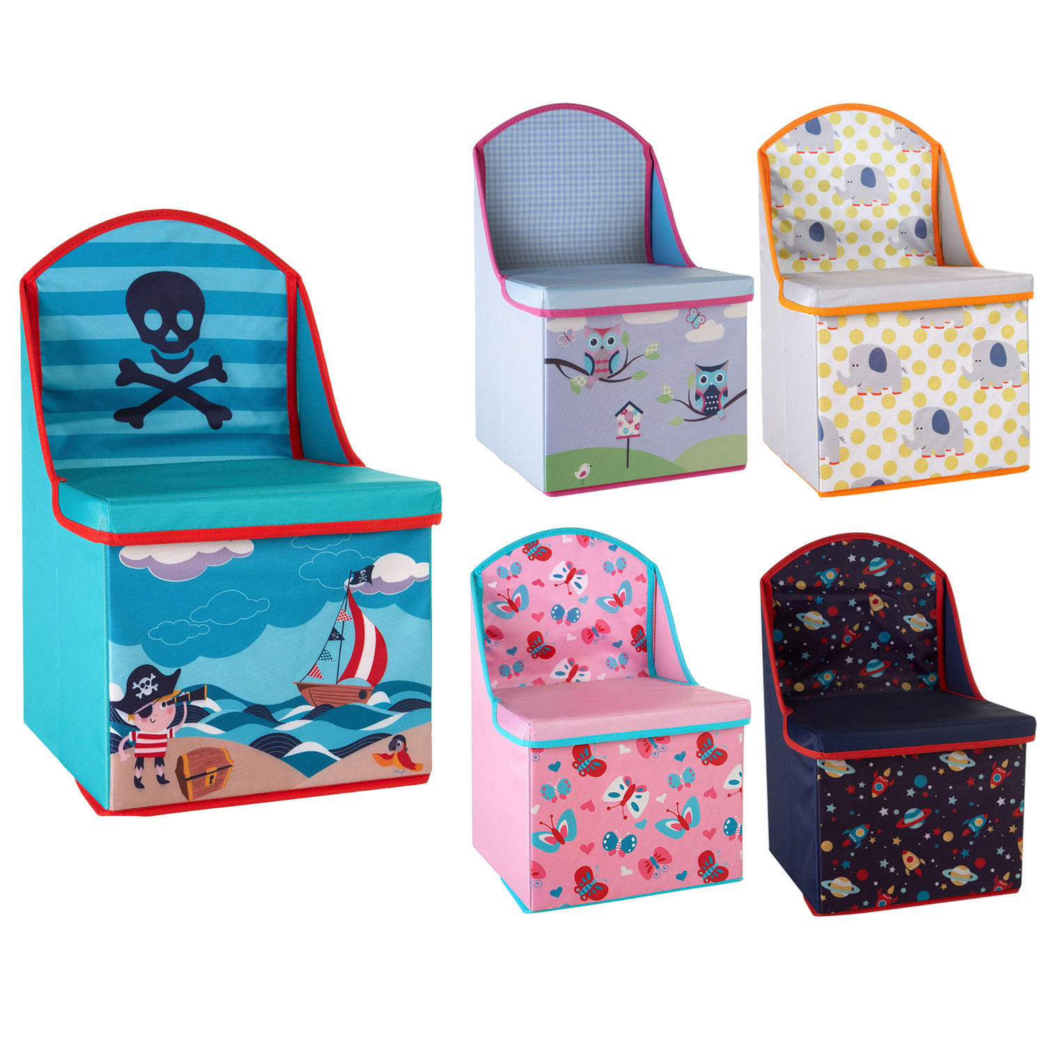 Girls Boys Folding Storage Toy Box Seat Stool Books Clothes Chest Kids Room Tidy eBay